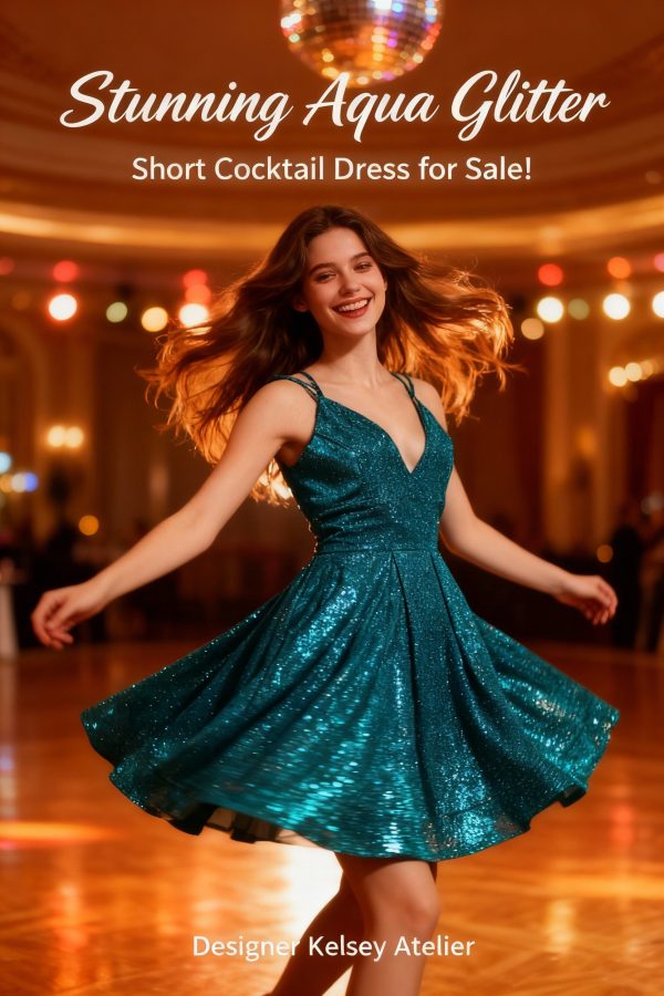 Aqua Glitter dress