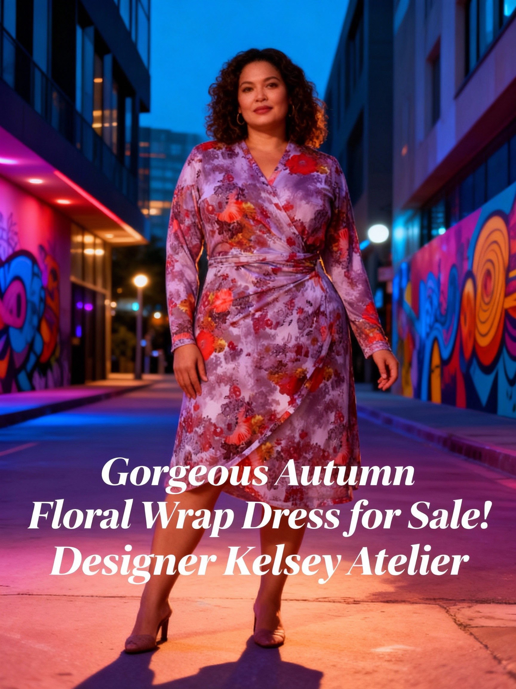 Wrap Dress Autumn Floral long sleeves