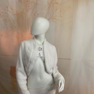 White Bolero Beautiful Fur - Size: 14 (US) Theron's Fashion and Bridal Boutique