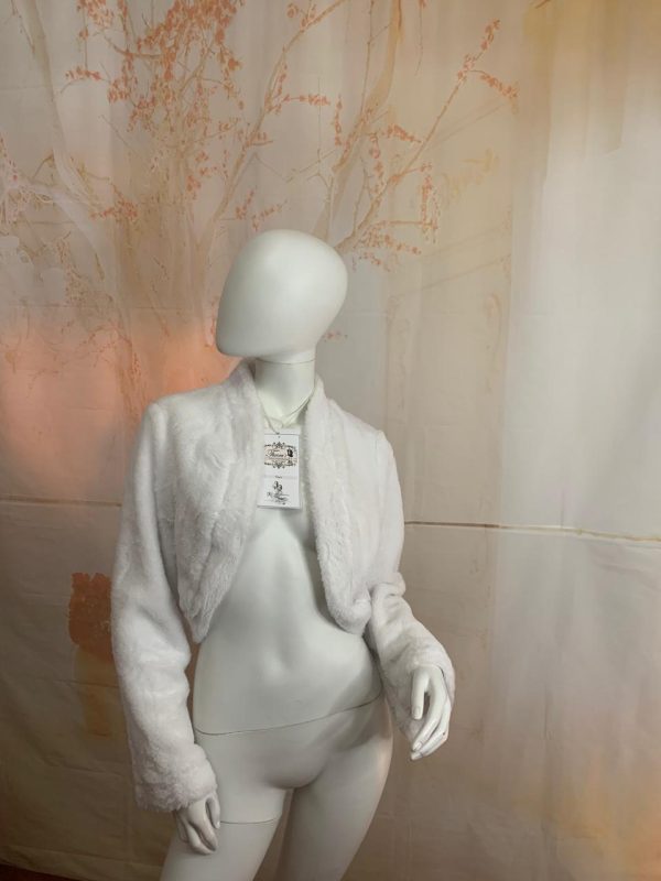 White Bolero Beautiful Fur - Size: 14 (US) Theron's Fashion and Bridal Boutique