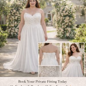 Boob tube full figure wedding dress
