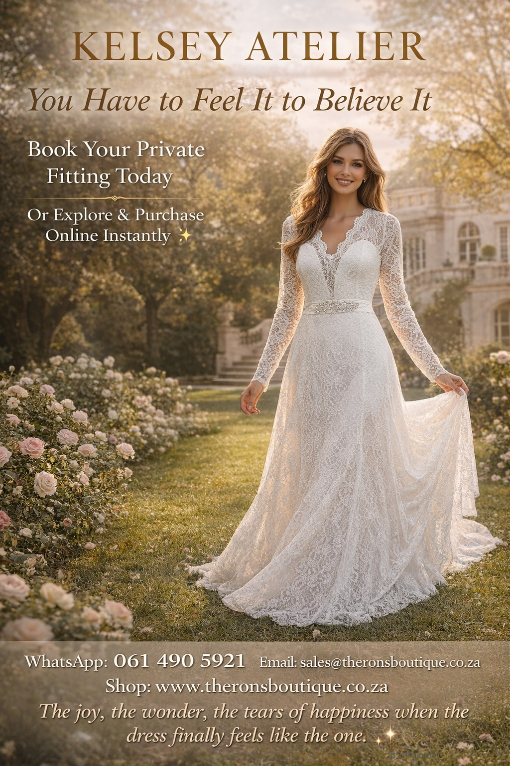 Full lace wedding gown