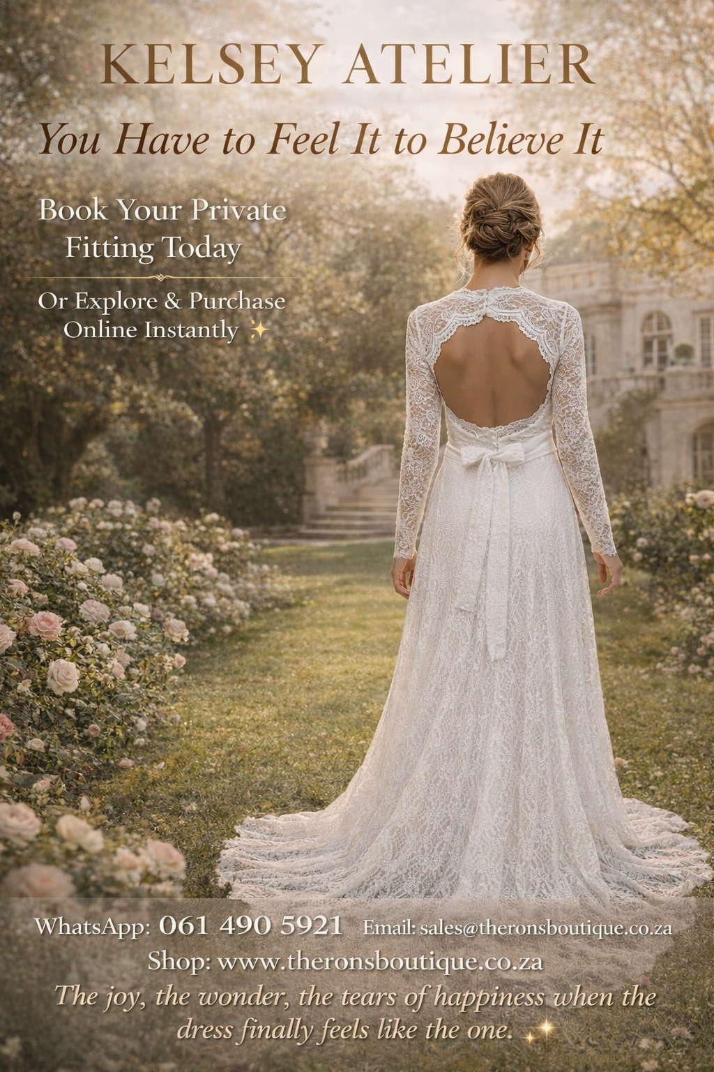 Full lace wedding gown