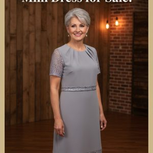 Grey with lace short dress