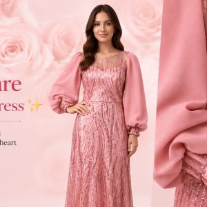 Pink Fit & Flare Glitter Stunning Dress (Size 14/40)