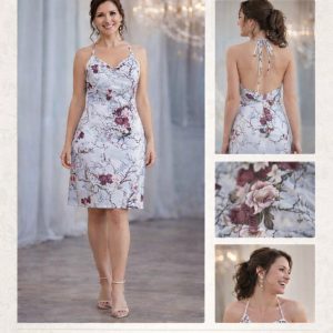 Floral Satin Short Dress