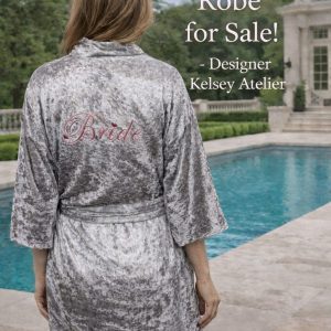 Grey velvet bathrobe