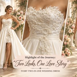 Ivory Two-in-One Wedding Dress – Size: 12/38