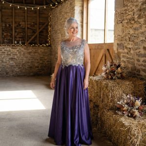 Silver and Poppy Blue Dress