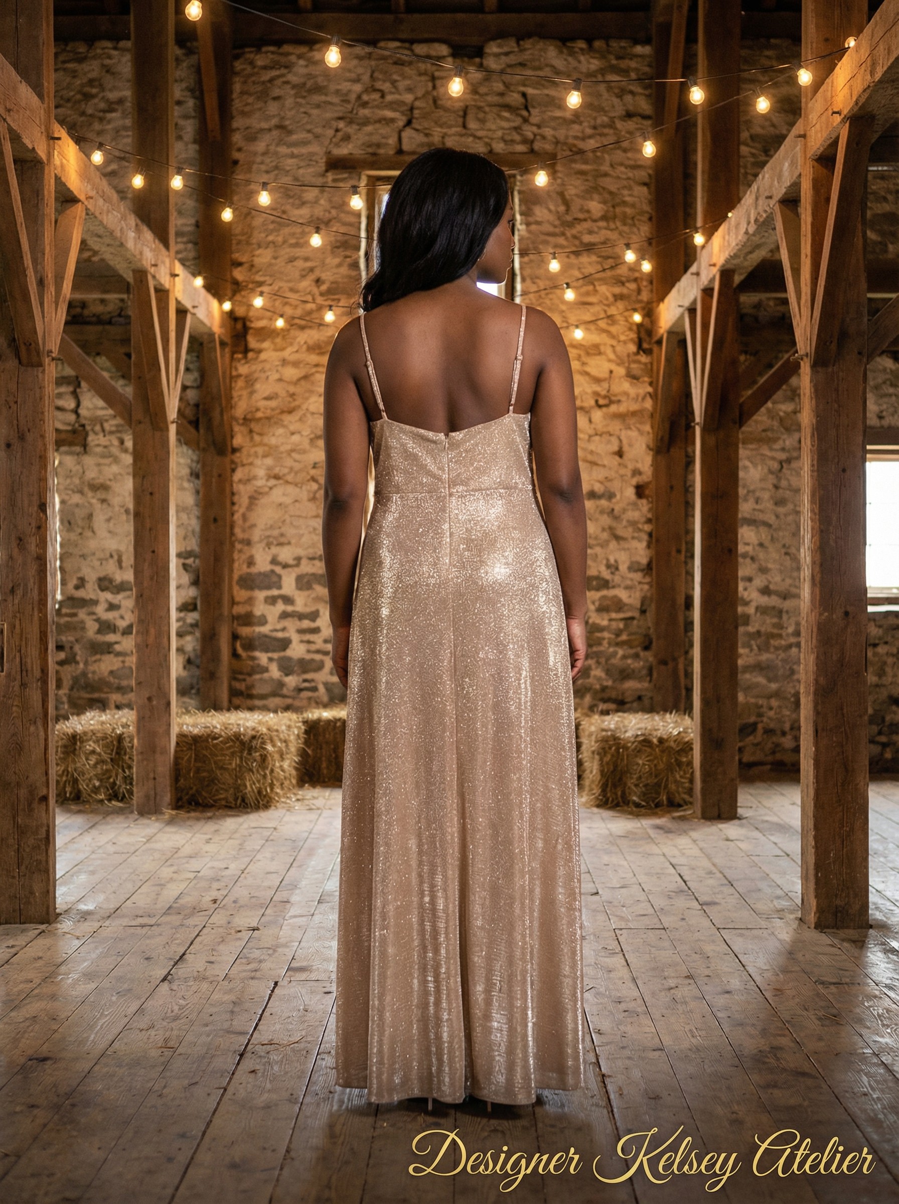 Rosegold Moonlight Glitter Dress
