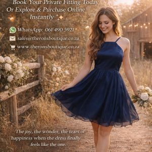 Navy Halterneck Short Dress