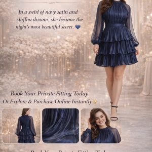 Navy Sleeve Short Dress