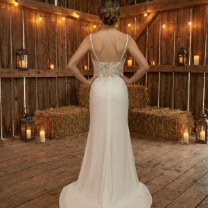 Off White and Peach wedding dress