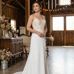Off White and Peach wedding dress for sale!