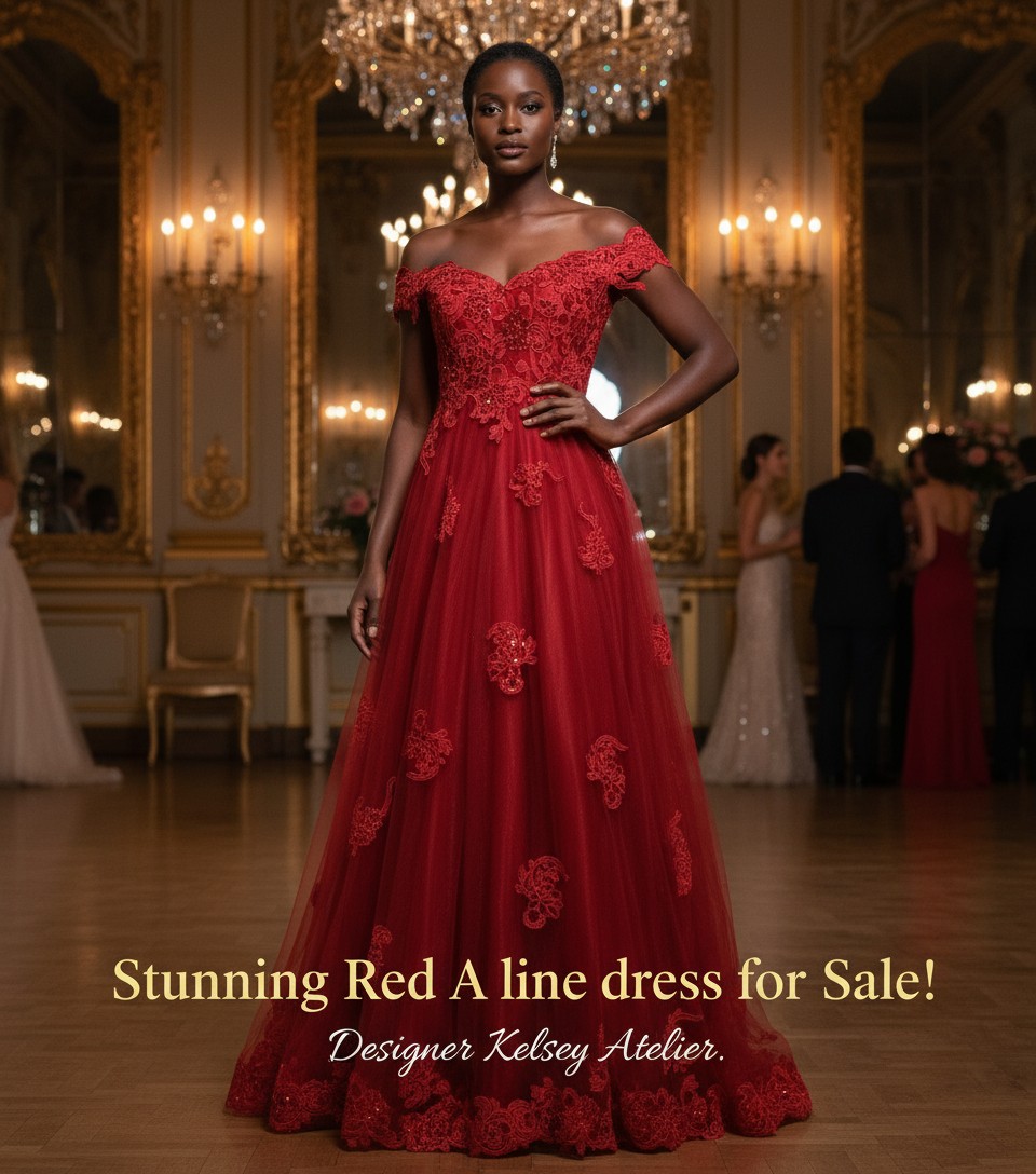 Red A line dress for sale!