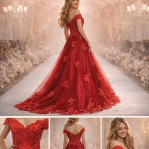 Red A-line Dress