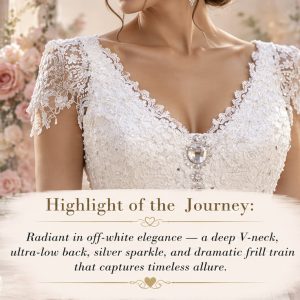 Off White Mermaid Wedding Dress low back Beautiful Embroider Lace –