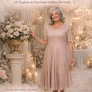 Rose-Pink-Tea-length-Dress