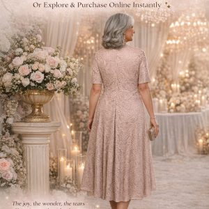 Rose-Pink-Tea-length-Dress