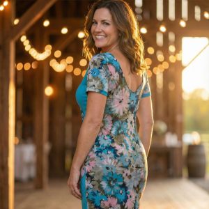 Blue and Pink Short dress