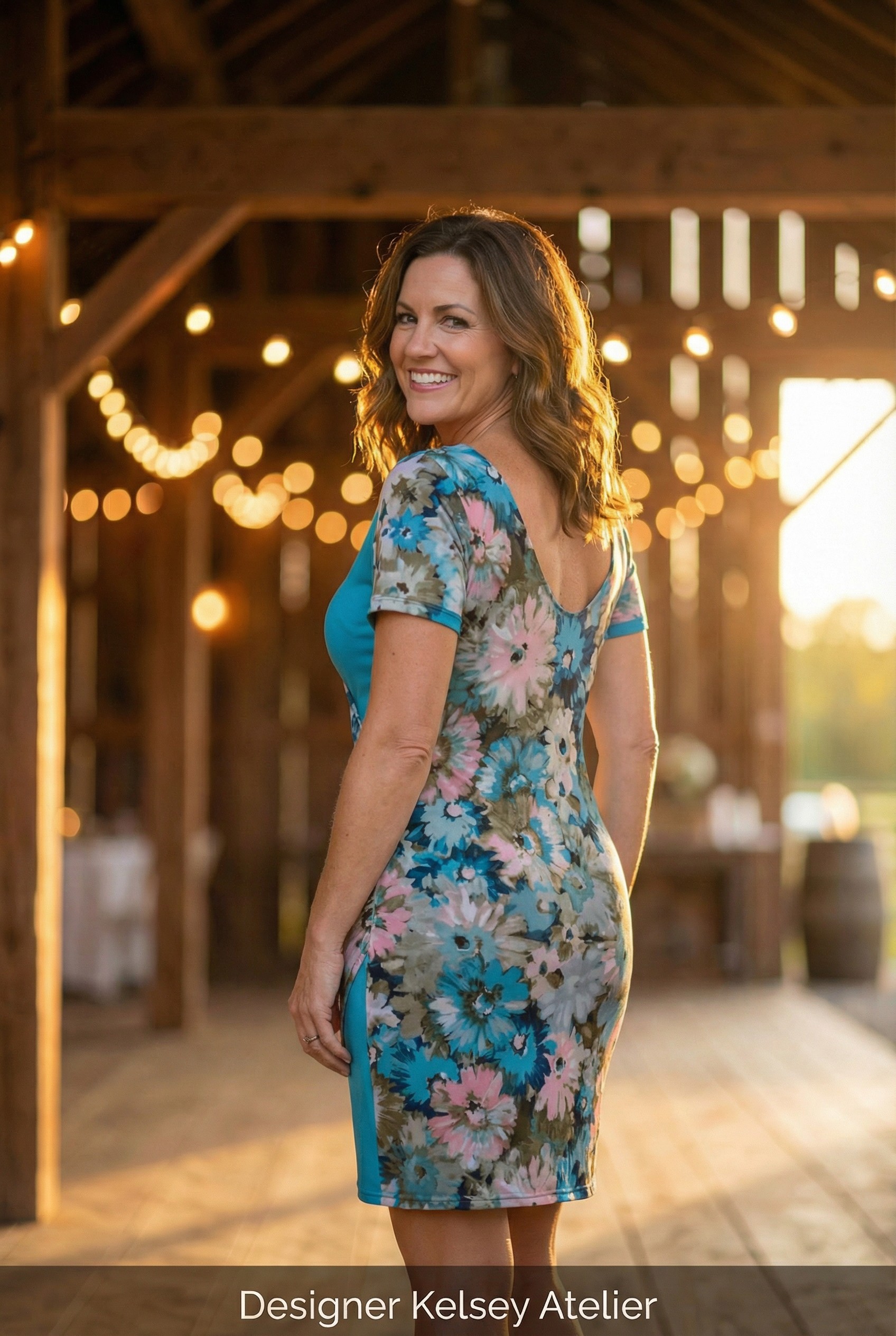 Blue and Pink Short dress