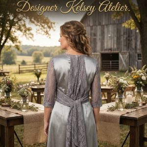 Silver Satin Draping Dress