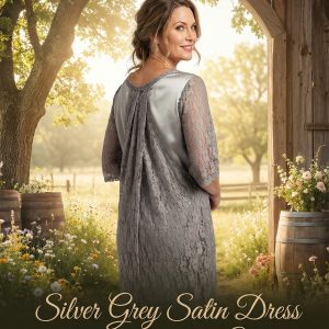 Silver Satin Dress