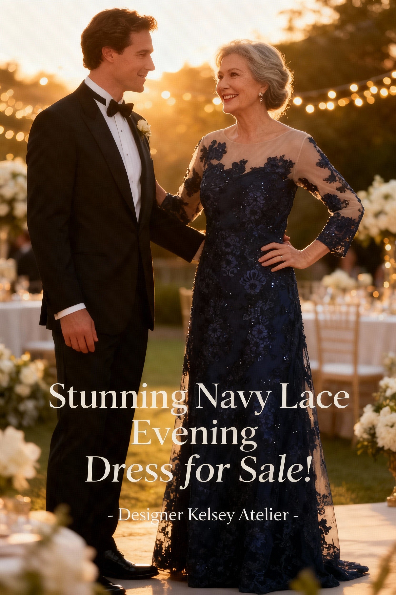 Navy Lace dress for sale!