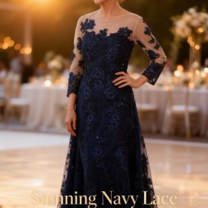 Navy Lace Dress for Sale!