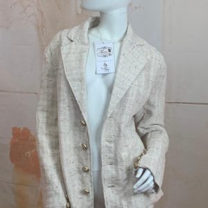 Cream Jacket with Beautiful buttons - Size 12 - 14 (US) Theron's Fashion and Bridal Boutique