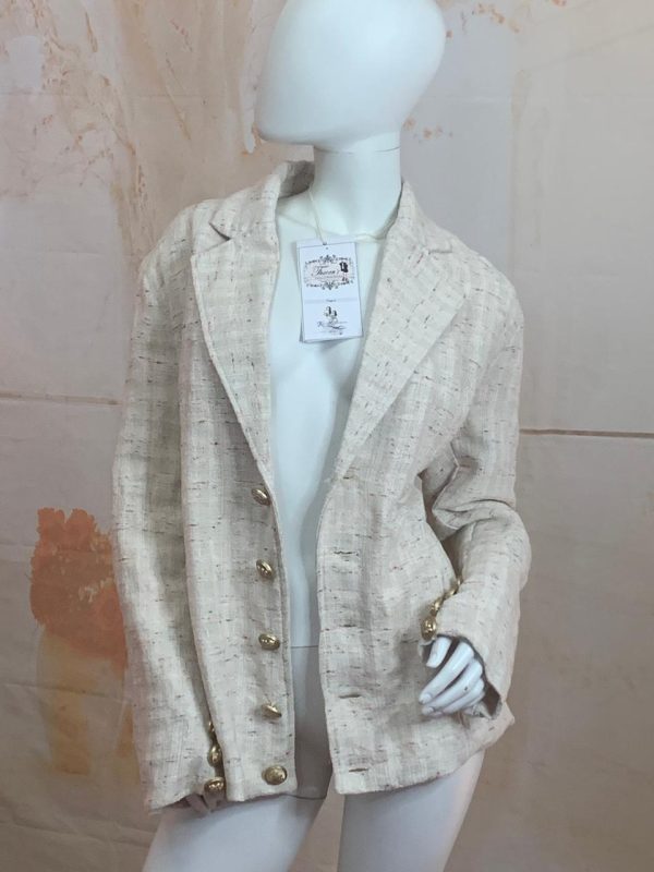 Cream Jacket with Beautiful buttons - Size 12 - 14 (US) Theron's Fashion and Bridal Boutique