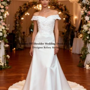 Off shoulder wedding dress