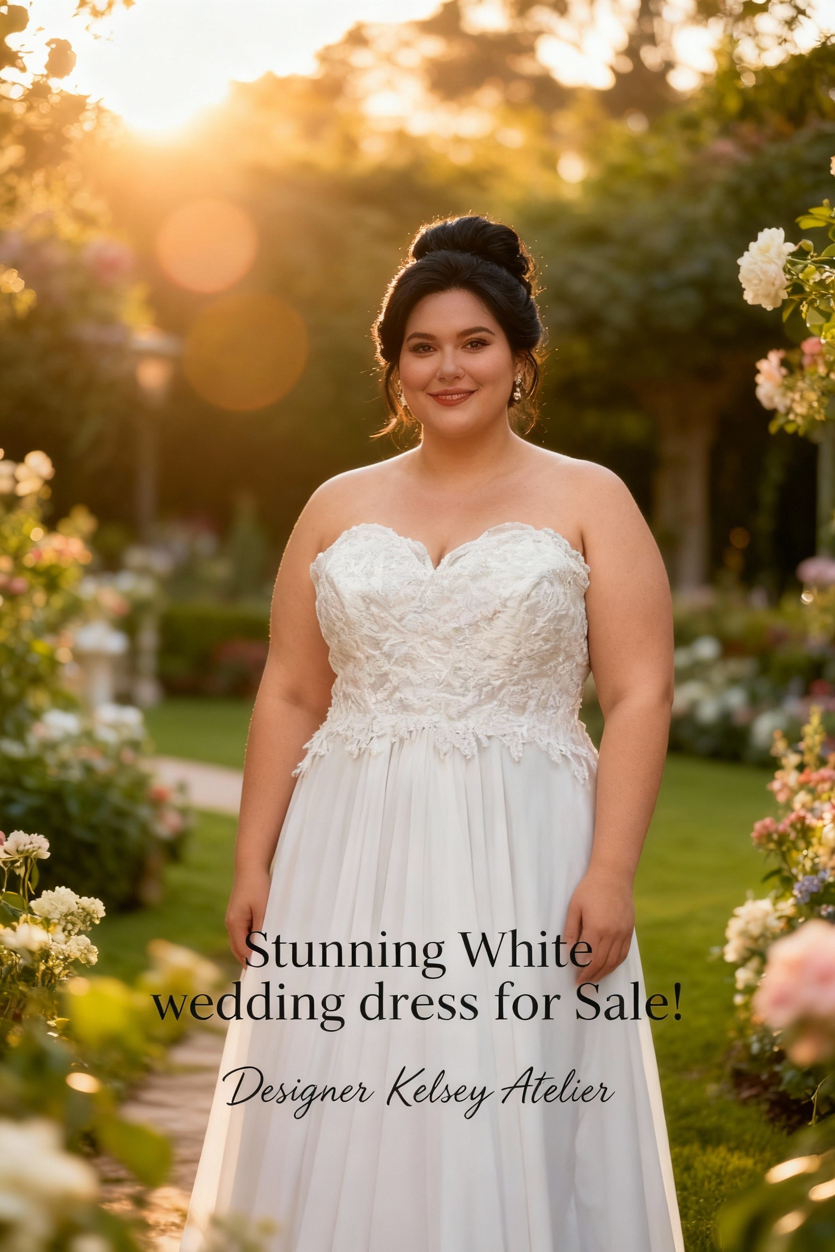 White Wedding Dress Lace, Corset A-line - Size 14/40 - 18/44 - Image 4