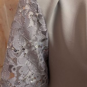 Grey short dress with lace