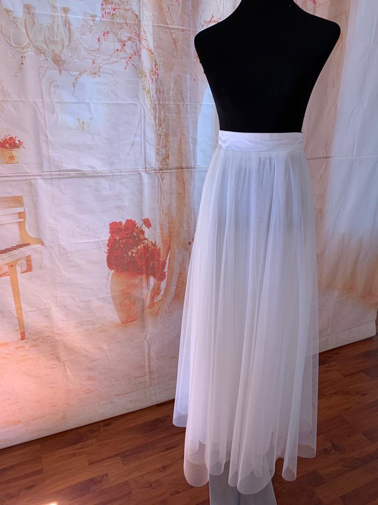 Off White Tulle Skirt