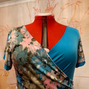 Blue and Pink Short Dress