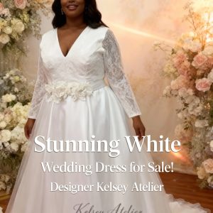 White wedding dress full figure