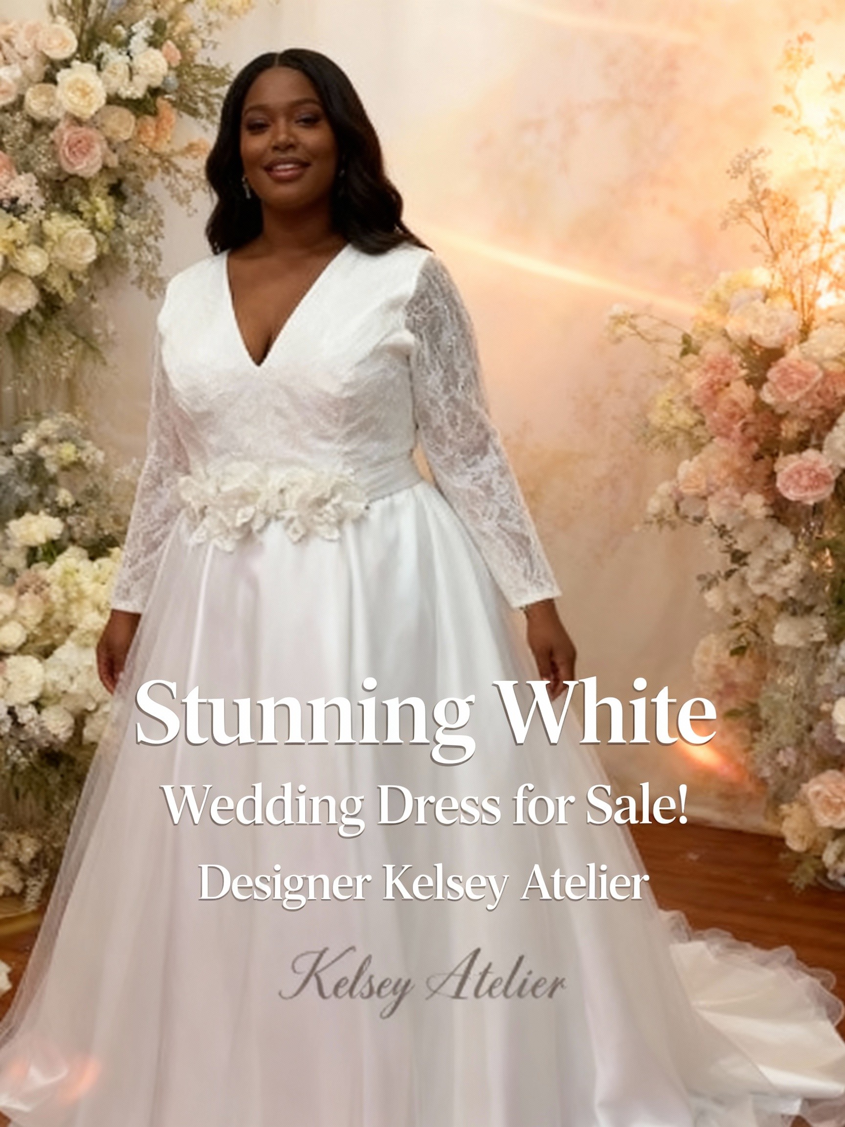 White wedding dress full figure