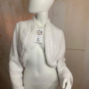 White Bolero Beautiful Fur - Size: 14 (US) Theron's Fashion and Bridal Boutique