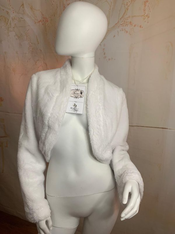 White Bolero Beautiful Fur - Size: 14 (US) Theron's Fashion and Bridal Boutique