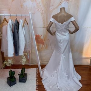 White Wedding Dress Fit & Flare Theron's Fashion and Bridal Boutique