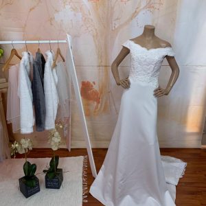 White Wedding Dress Fit & Flare Theron's Fashion and Bridal Boutique
