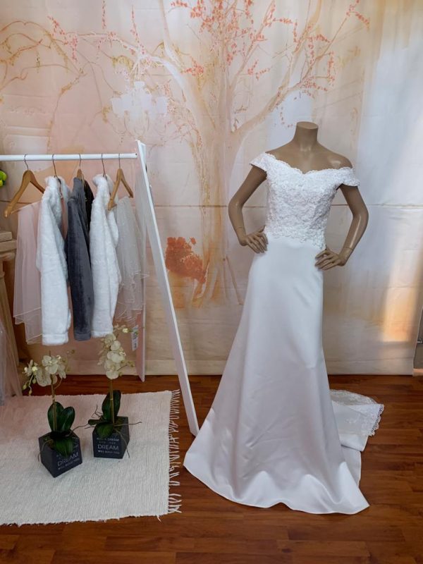 White Wedding Dress Fit & Flare Theron's Fashion and Bridal Boutique