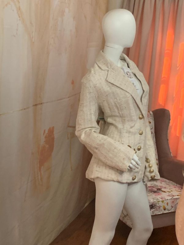 Cream Jacket with Beautiful buttons - Size 12 - 14 (US) Theron's Fashion and Bridal Boutique
