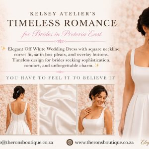 Off White Wedding Dress, Square Neckline