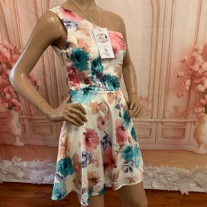 Floral one shoulder dress