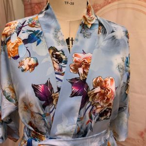 Floral Light Blue Bathrobe