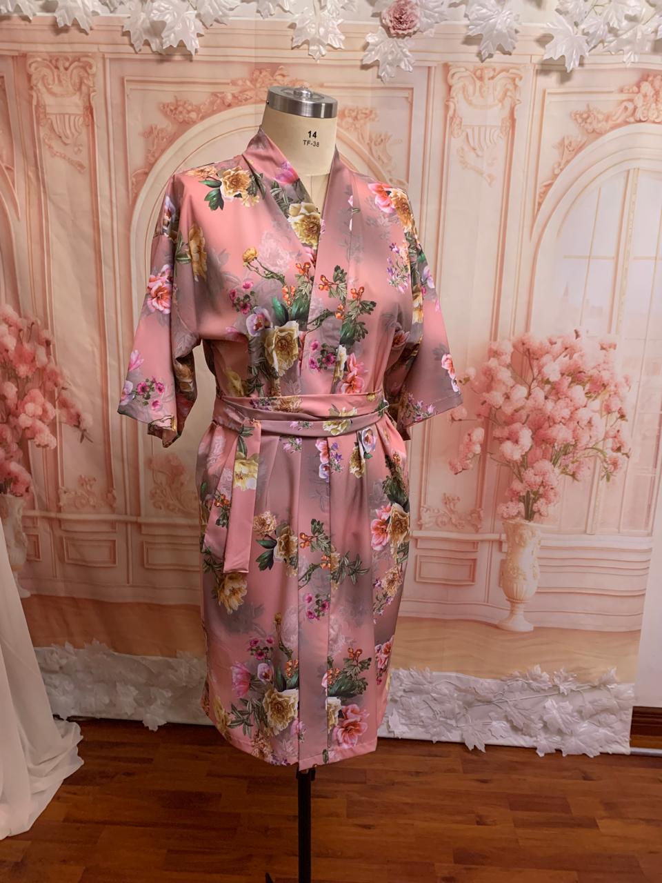 Floral Bathrobe Pink