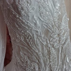 A Line Ivory Wedding Dress with sleeves