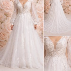 A-Line Ivory Wedding Dress Exquisite Elegance